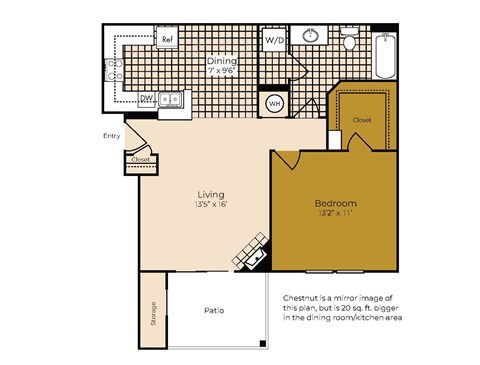 a floor plan of a bedroom apartment